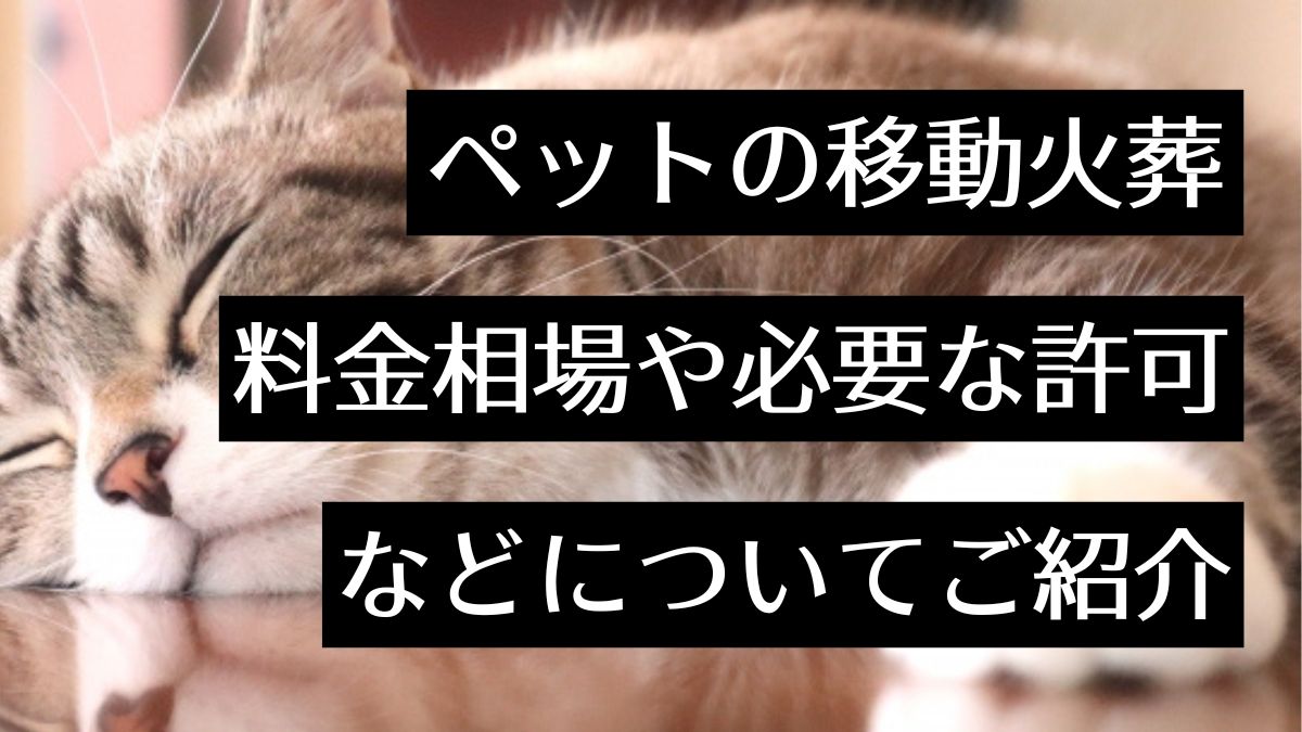 ペットの移動火葬とは？各業者の特徴や料金相場から必要な許可まで解説